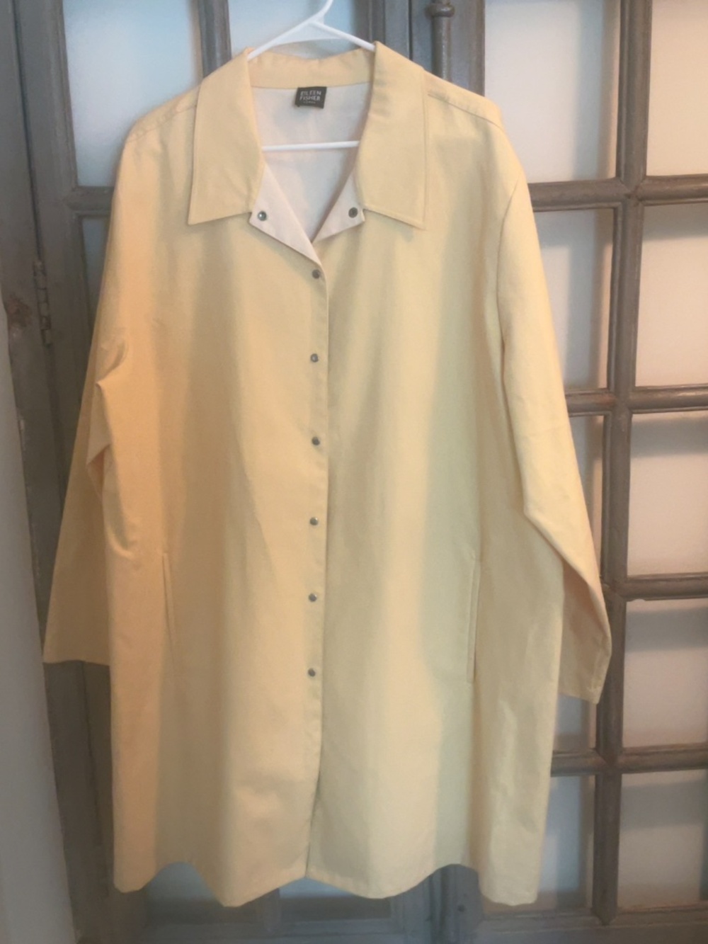 Eileen Fisher Butter Yellow Rain Coat 2X  3X EUC Retail $198